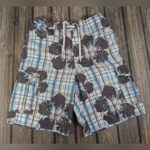 Airwalk Medium Board Shorts Super Condition Floral/Plaid Design